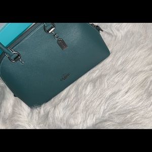 medium emerald leather green coach purse